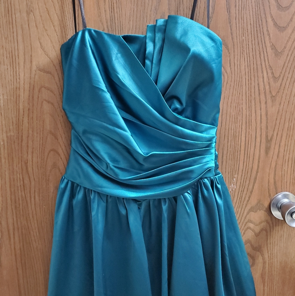 Strapless Teal Cocktail Dress